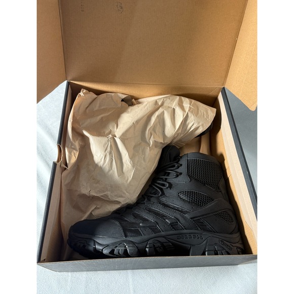 New MERRELL MOAB 2 TACTICAL SIDE ZIP WATERPROOF J15845 Blk MEN'S 8" BOOTS sz 13 - Picture 6 of 10